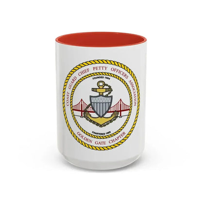 CG CPOA Golden Gate Chapter (U.S. Coast Guard) Accent Coffee Mug 15oz Red - Go Mug Yourself