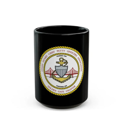 CG CPOA Golden Gate Chapter (U.S. Coast Guard) Black Coffee Mug 15oz - Go Mug Yourself