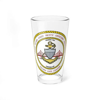 CG CPOA Golden Gate Chapter (U.S. Coast Guard) Pint Glass 16oz 16oz - Go Mug Yourself