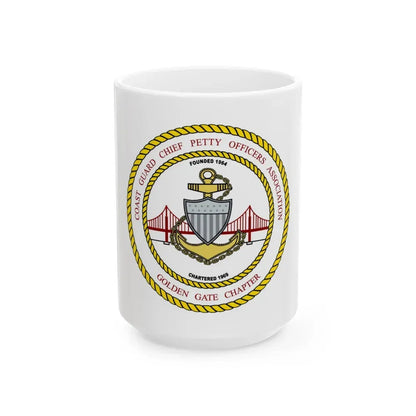 CG CPOA Golden Gate Chapter (U.S. Coast Guard) White Coffee Mug 15oz - Go Mug Yourself