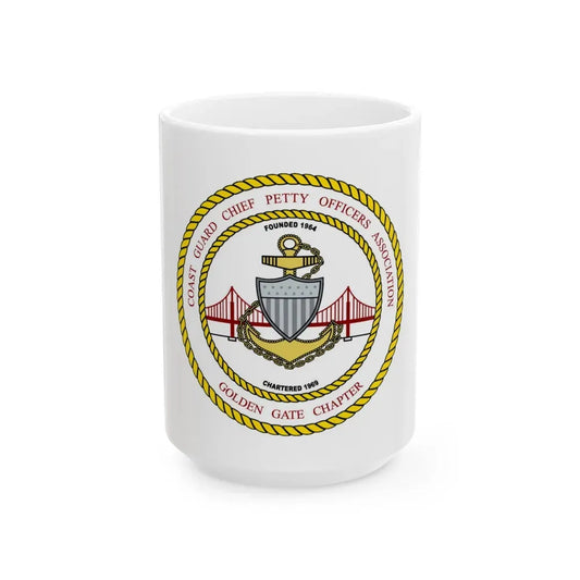 CG CPOA Golden Gate Chapter (U.S. Coast Guard) White Coffee Mug 15oz - Go Mug Yourself