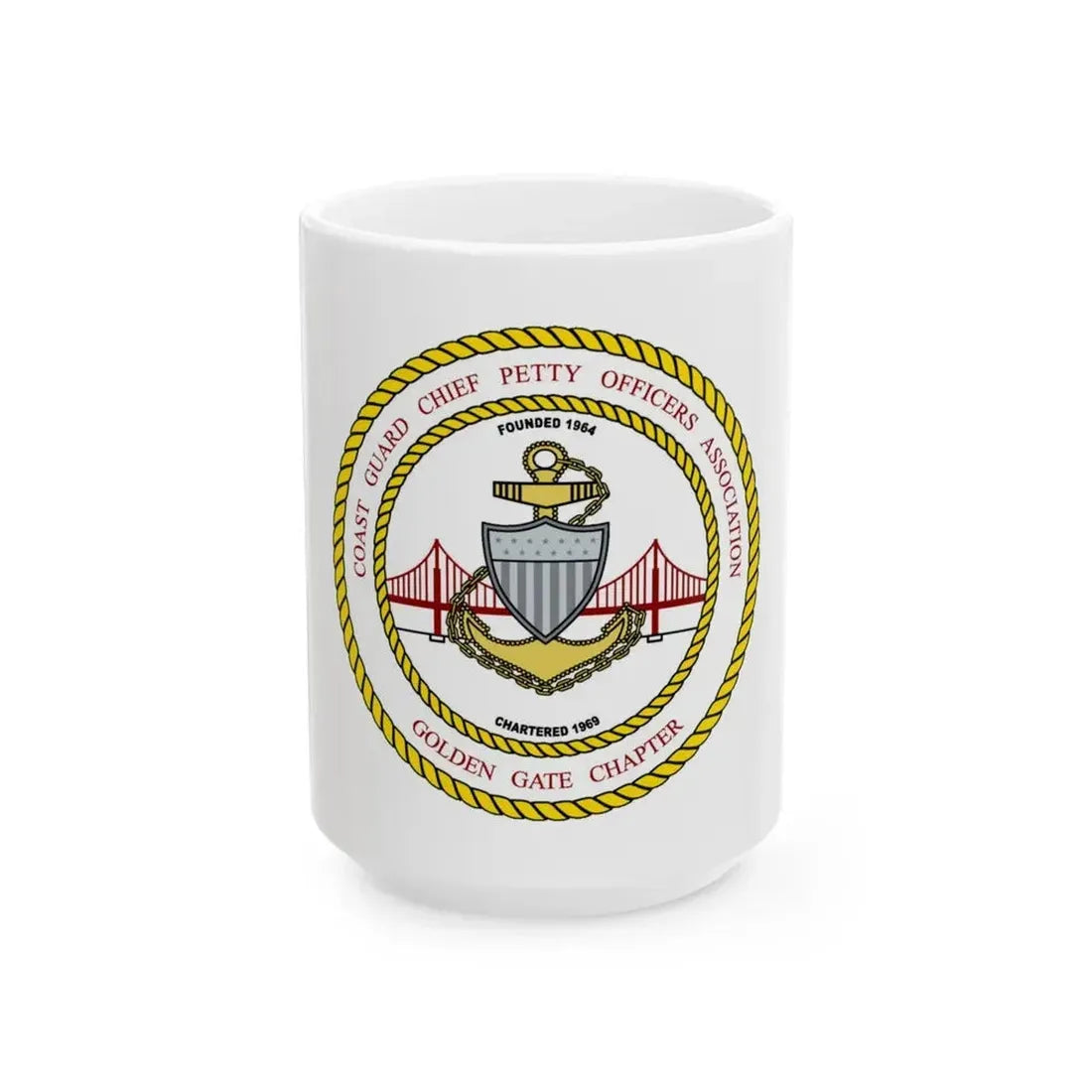 CG CPOA Golden Gate Chapter (U.S. Coast Guard) White Coffee Mug 15oz - Go Mug Yourself