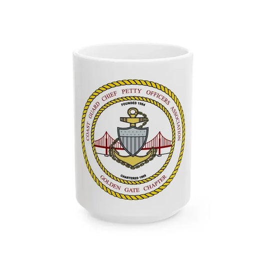 CG CPOA Golden Gate Chapter (U.S. Coast Guard) White Coffee Mug 15oz - Go Mug Yourself