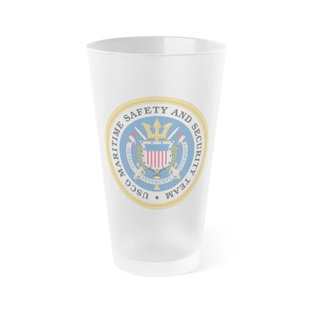 CG Maritime Safety & Security Team (U.S. Coast Guard) Frosted Pint Glass 16oz-Go Mug Yourself