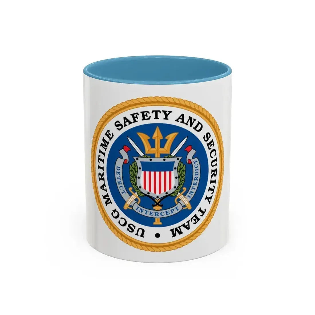 CG Maritime Safety & Security Team (U.S. Coast Guard) Accent Coffee Mug 11oz Light Blue - Go Mug Yourself