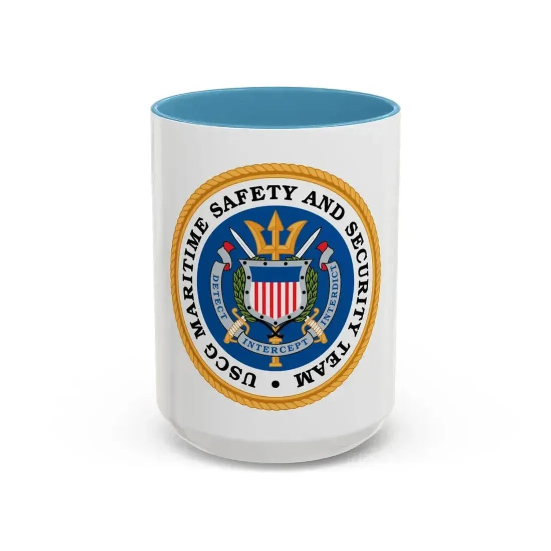CG Maritime Safety & Security Team (U.S. Coast Guard) Accent Coffee Mug 15oz Light Blue - Go Mug Yourself
