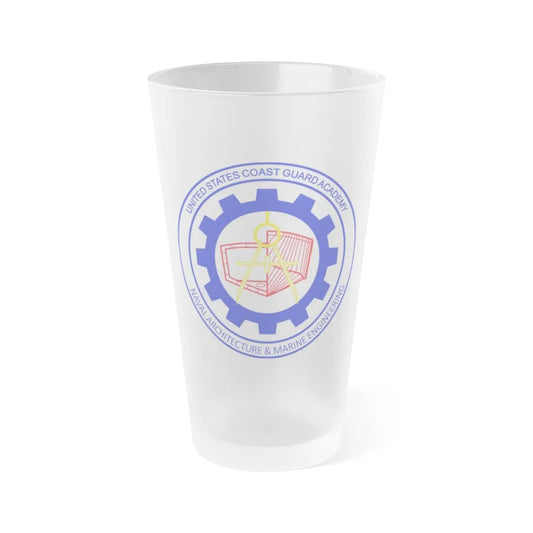 CG Naval Architecture & Marine Eng (U.S. Coast Guard) Frosted Pint Glass 16oz-Go Mug Yourself