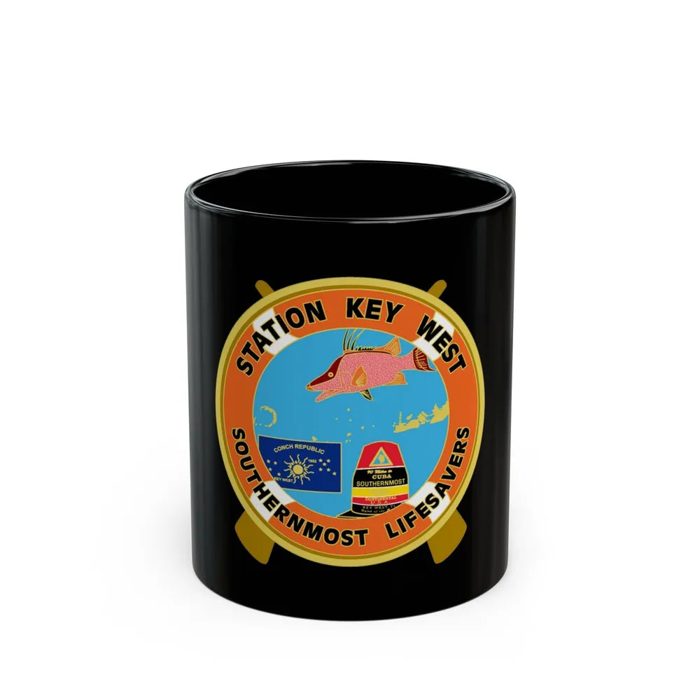 CG Station Key West (U.S. Coast Guard) Black Coffee Mug-11oz-Go Mug Yourself