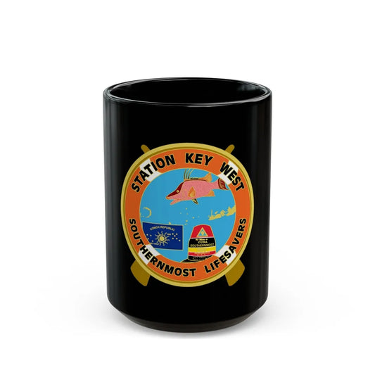 CG Station Key West (U.S. Coast Guard) Black Coffee Mug-15oz-Go Mug Yourself