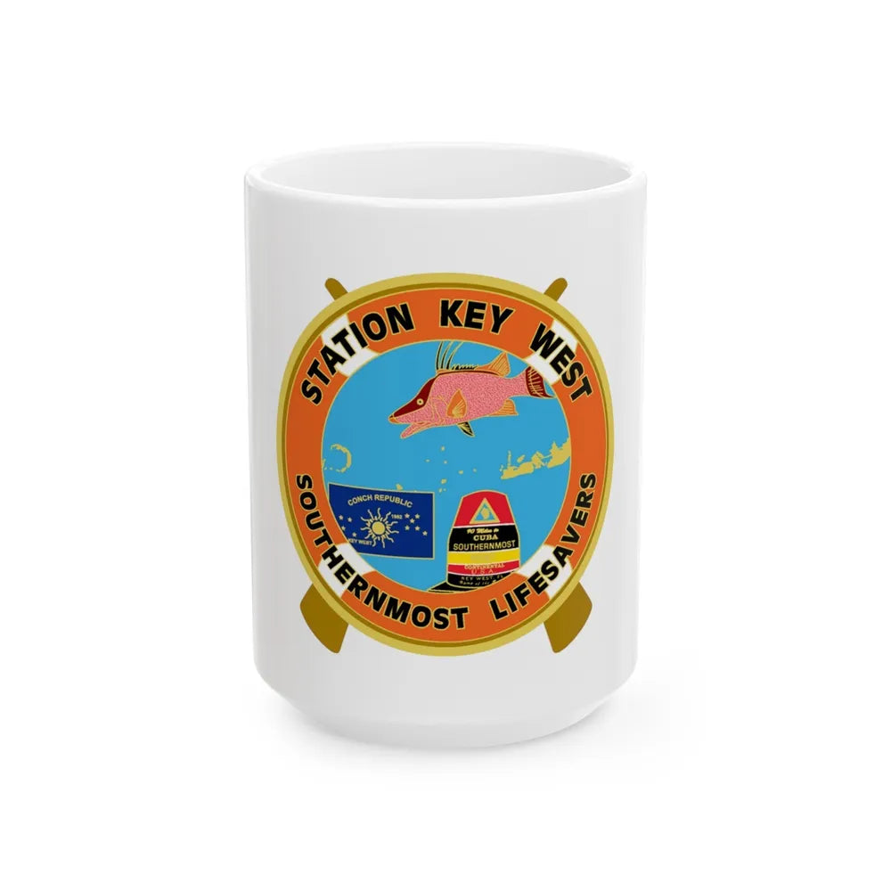 CG Station Key West (U.S. Coast Guard) White Coffee Mug-15oz-Go Mug Yourself