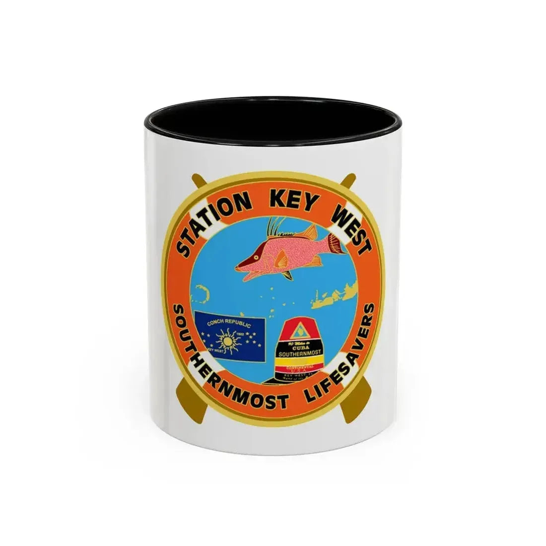 CG Station Key West (U.S. Coast Guard) Accent Coffee Mug 11oz Black - Go Mug Yourself
