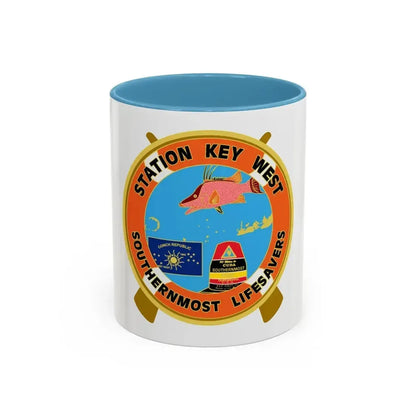 CG Station Key West (U.S. Coast Guard) Accent Coffee Mug 11oz Light Blue - Go Mug Yourself