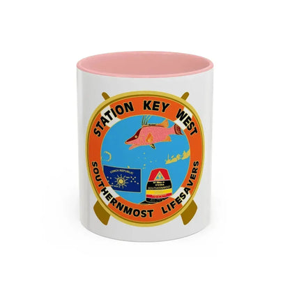 CG Station Key West (U.S. Coast Guard) Accent Coffee Mug 11oz Pink - Go Mug Yourself