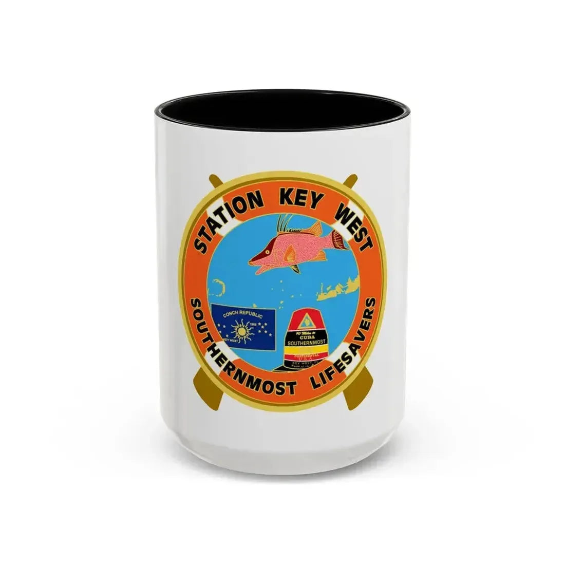 CG Station Key West (U.S. Coast Guard) Accent Coffee Mug 15oz Black - Go Mug Yourself