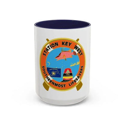 CG Station Key West (U.S. Coast Guard) Accent Coffee Mug 15oz Navy - Go Mug Yourself