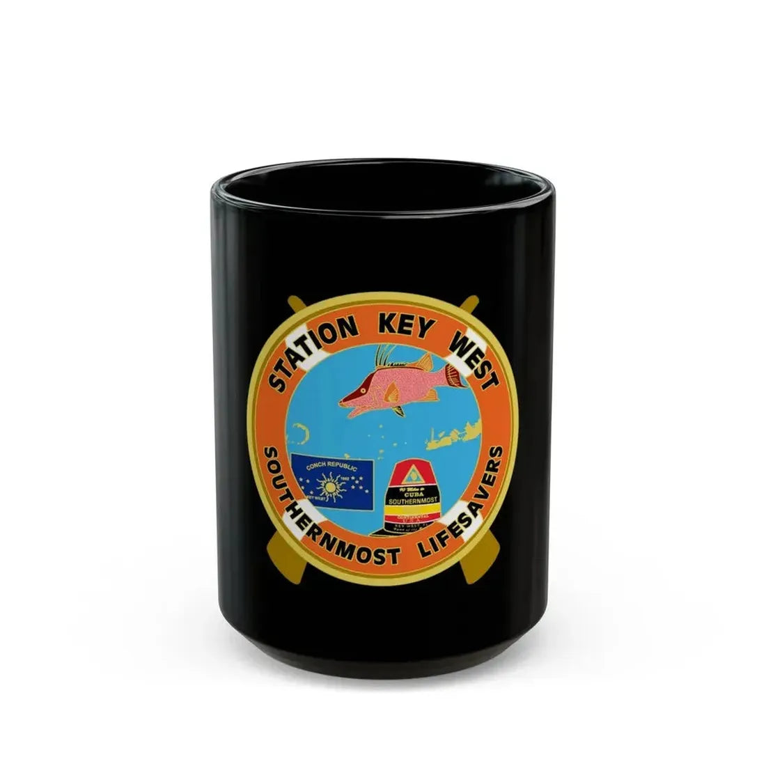 CG Station Key West (U.S. Coast Guard) Black Coffee Mug 15oz - Go Mug Yourself