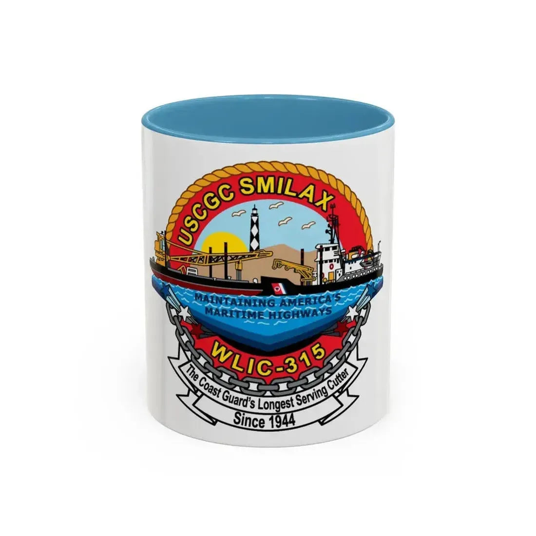 CGC Smilax WLIC   315 (U.S. Coast Guard) Accent Coffee Mug 11oz Light Blue - Go Mug Yourself