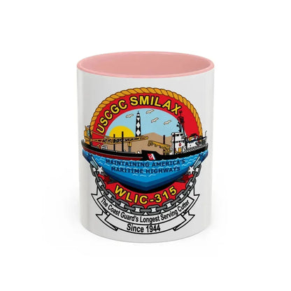 CGC Smilax WLIC   315 (U.S. Coast Guard) Accent Coffee Mug 11oz Pink - Go Mug Yourself