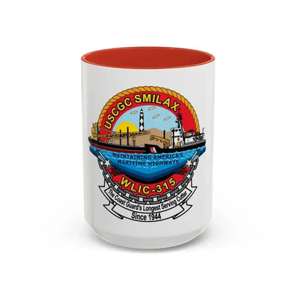 CGC Smilax WLIC   315 (U.S. Coast Guard) Accent Coffee Mug 15oz Red - Go Mug Yourself