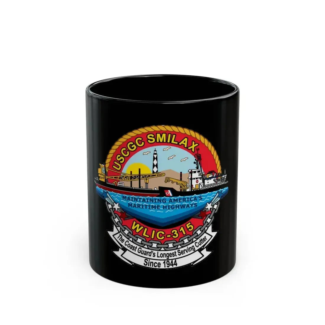 CGC Smilax WLIC   315 (U.S. Coast Guard) Black Coffee Mug 11oz - Go Mug Yourself