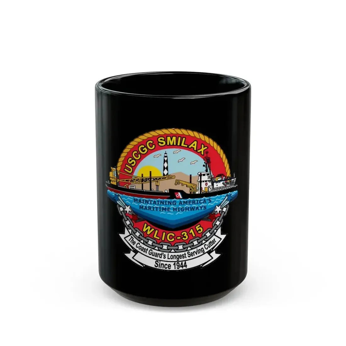 CGC Smilax WLIC   315 (U.S. Coast Guard) Black Coffee Mug 15oz - Go Mug Yourself