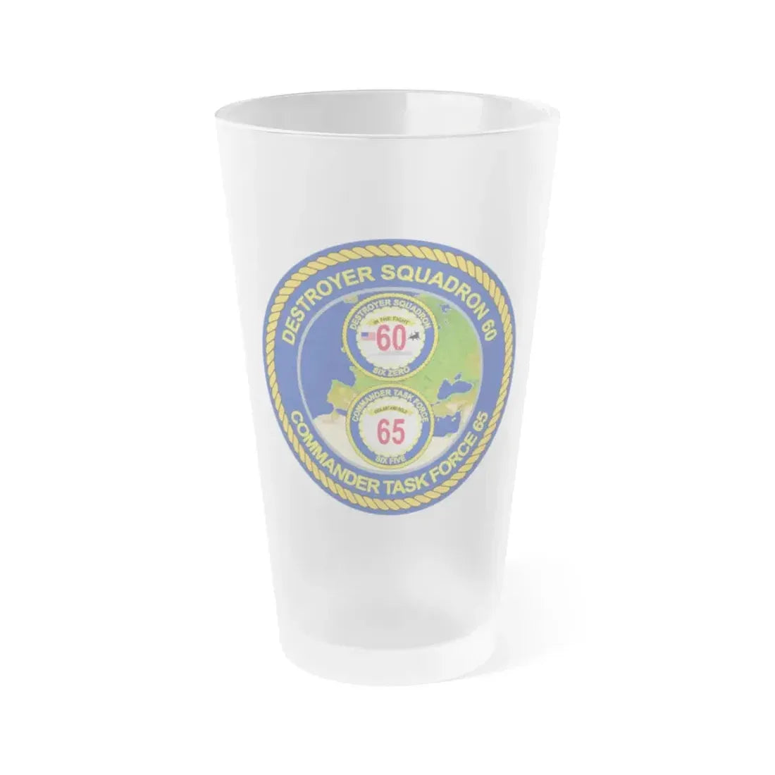 CGLO DESRON 60 CTF 65 Destroyer Squadron 60 and Command Task Force 65 Rota Spain (U.S. Navy) Frosted Pint Glass 16oz Default Title - Go Mug Yourself