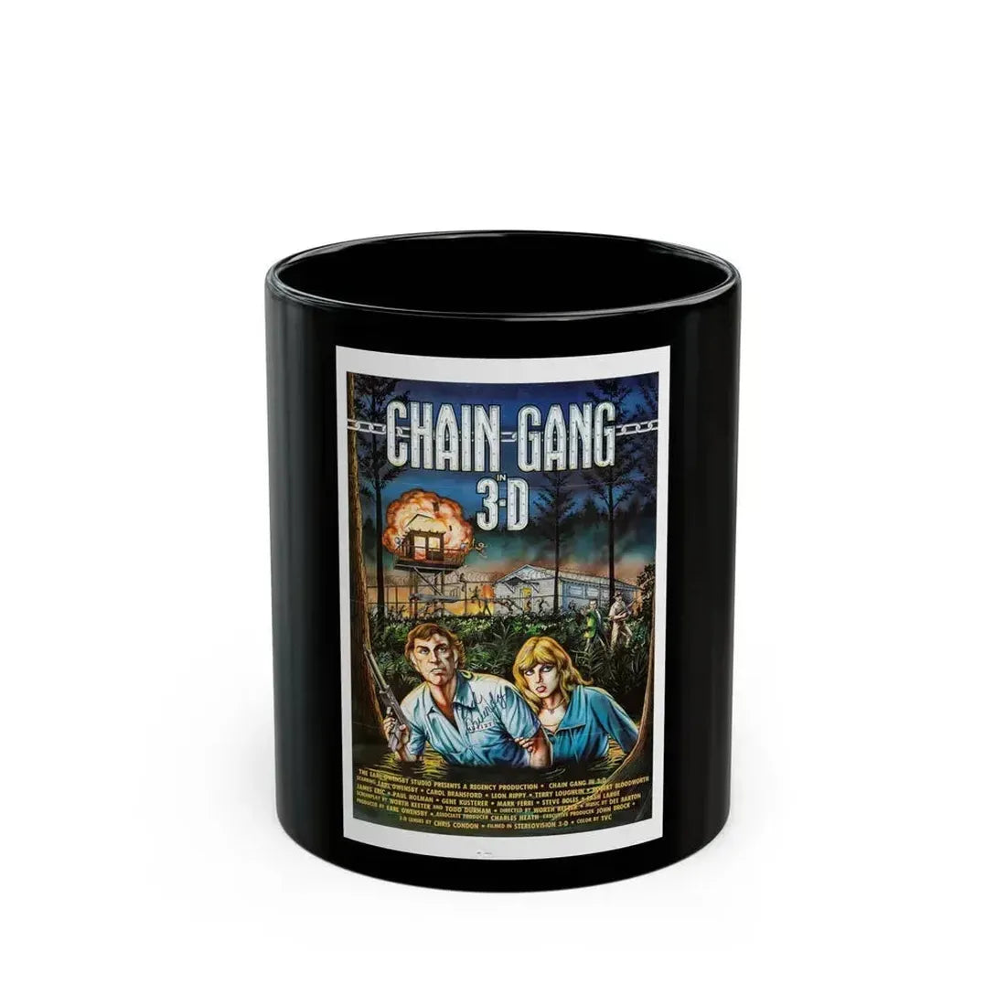 CHAIN GANG 1984 Movie Poster - Black Coffee Mug 11oz - Go Mug Yourself