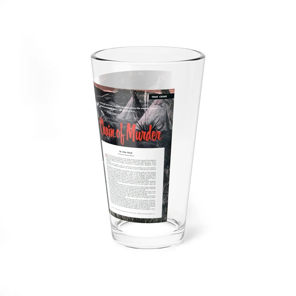 Chain of Murder, Cavalier, May 1953 (Magazine Illustration) Pint Glass 16oz-Go Mug Yourself