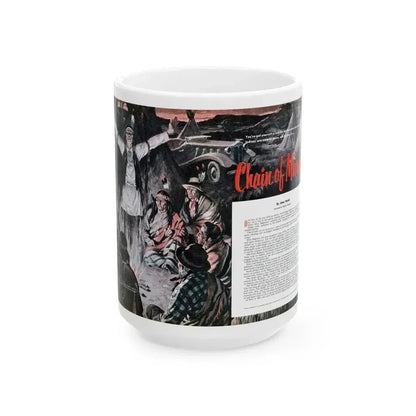 Chain of Murder, Cavalier, May 1953 - White Coffee Mug 15oz - Go Mug Yourself