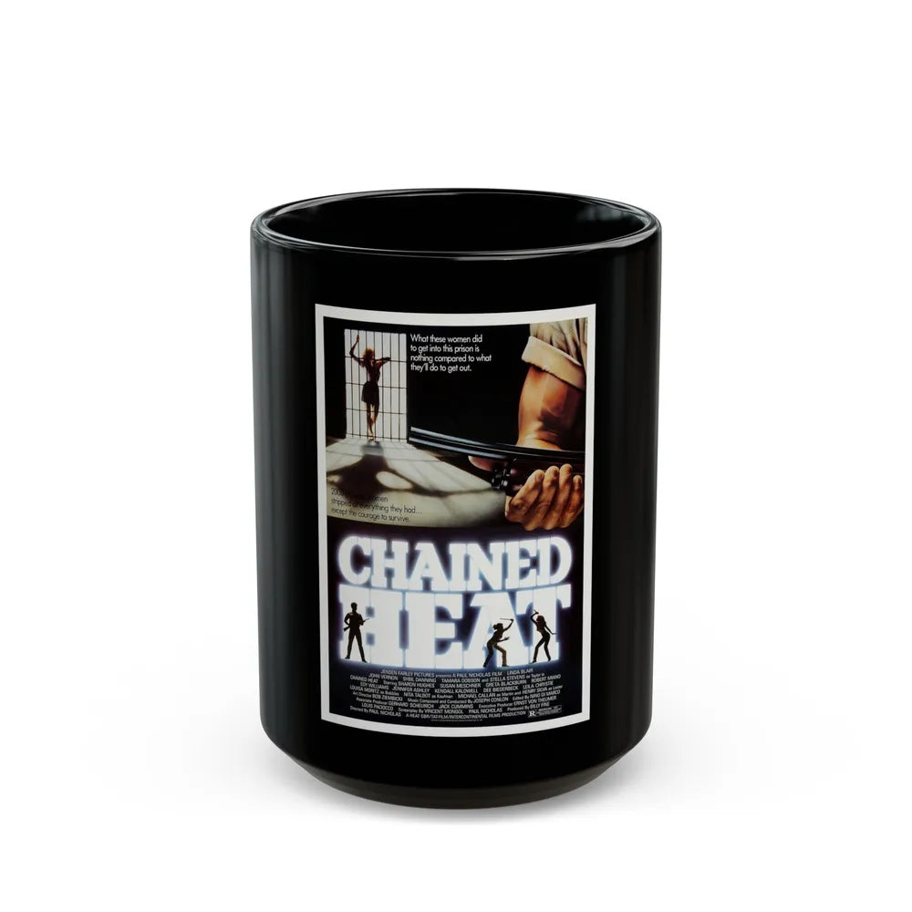 CHAINED HEAT 1983 Movie Poster - Black Coffee Mug-15oz-Go Mug Yourself