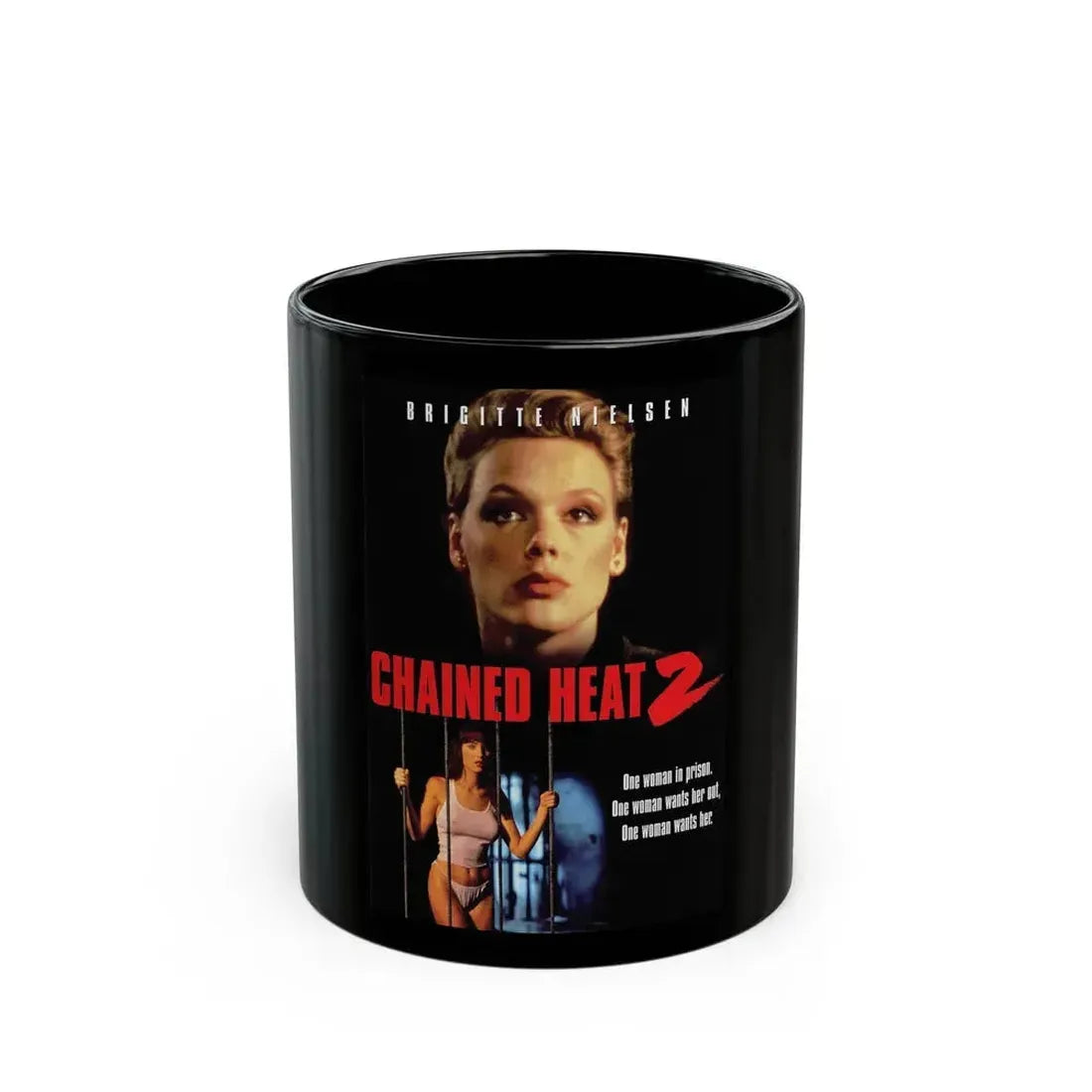 CHAINED HEAT 2 1993 Movie Poster - Black Coffee Mug 11oz - Go Mug Yourself