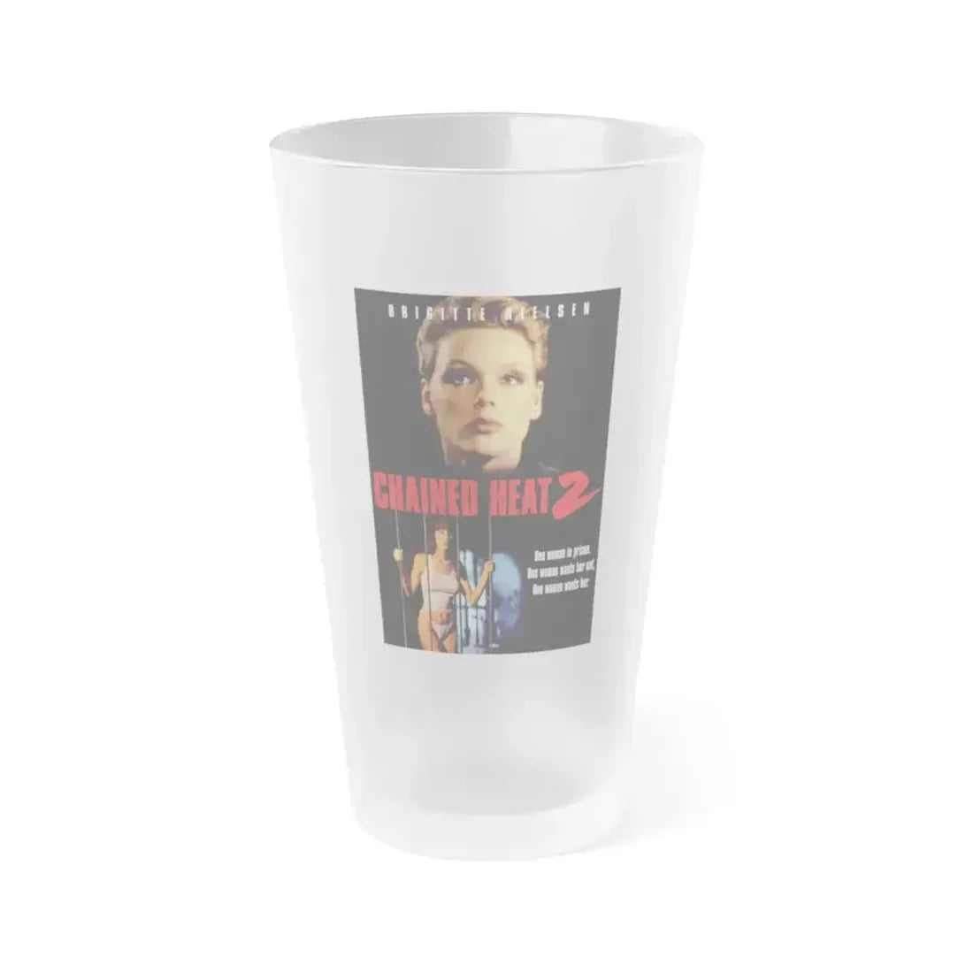CHAINED HEAT 2 1993 Movie Poster - Frosted Pint Glass 16oz 16oz Frosted - Go Mug Yourself