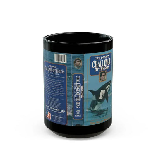 CHALLENGE OF THE SEAS TED DANSON (VHS COVER) - Black Coffee Mug 15oz - Go Mug Yourself