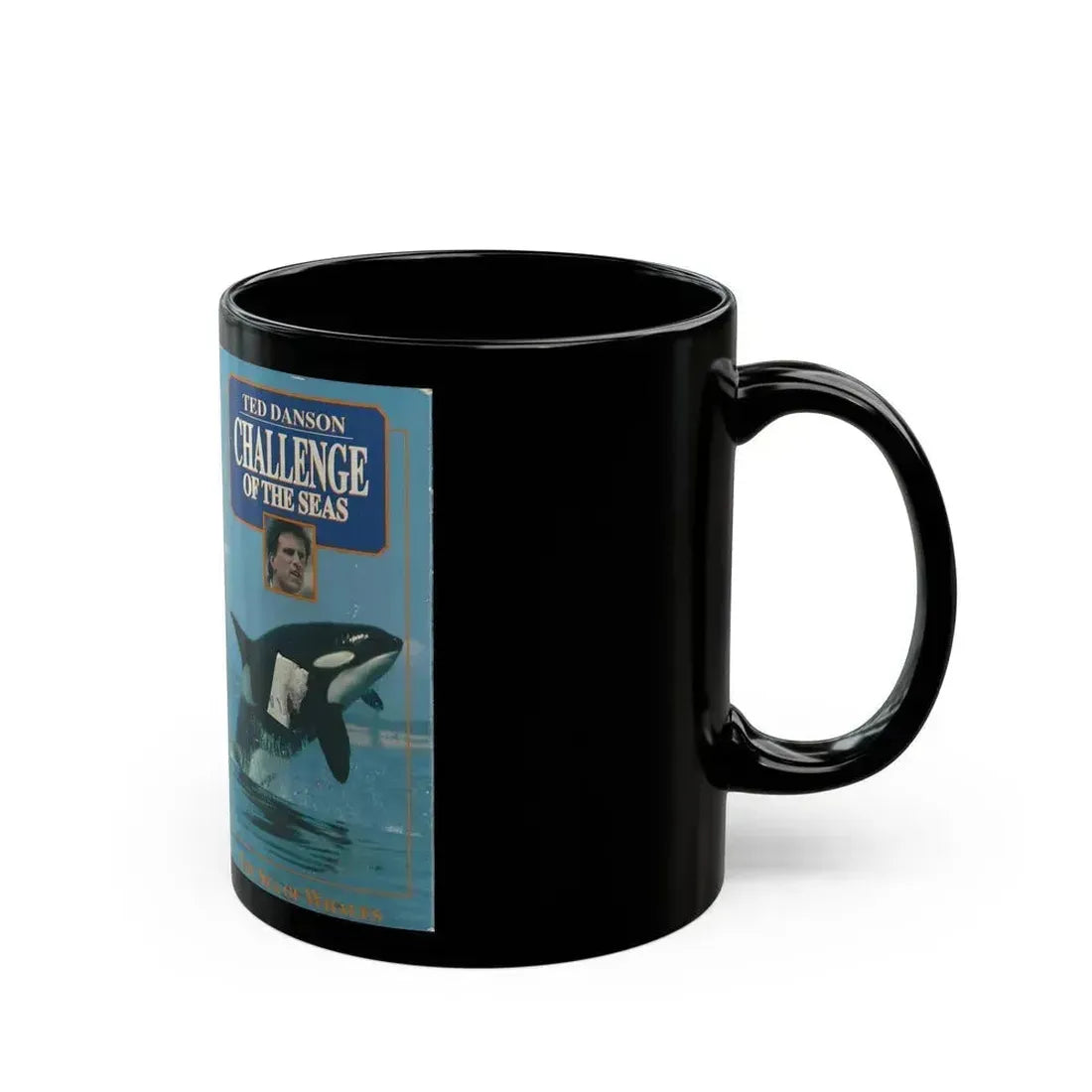 CHALLENGE OF THE SEAS TED DANSON (VHS COVER) - Black Coffee Mug - Go Mug Yourself