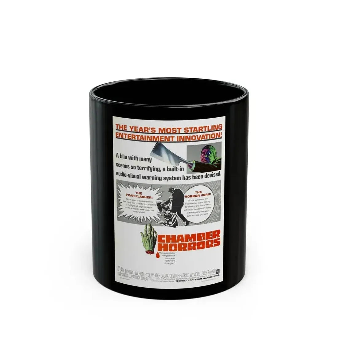 CHAMBER OF HORRORS 1966 Movie Poster - Black Coffee Mug 11oz - Go Mug Yourself