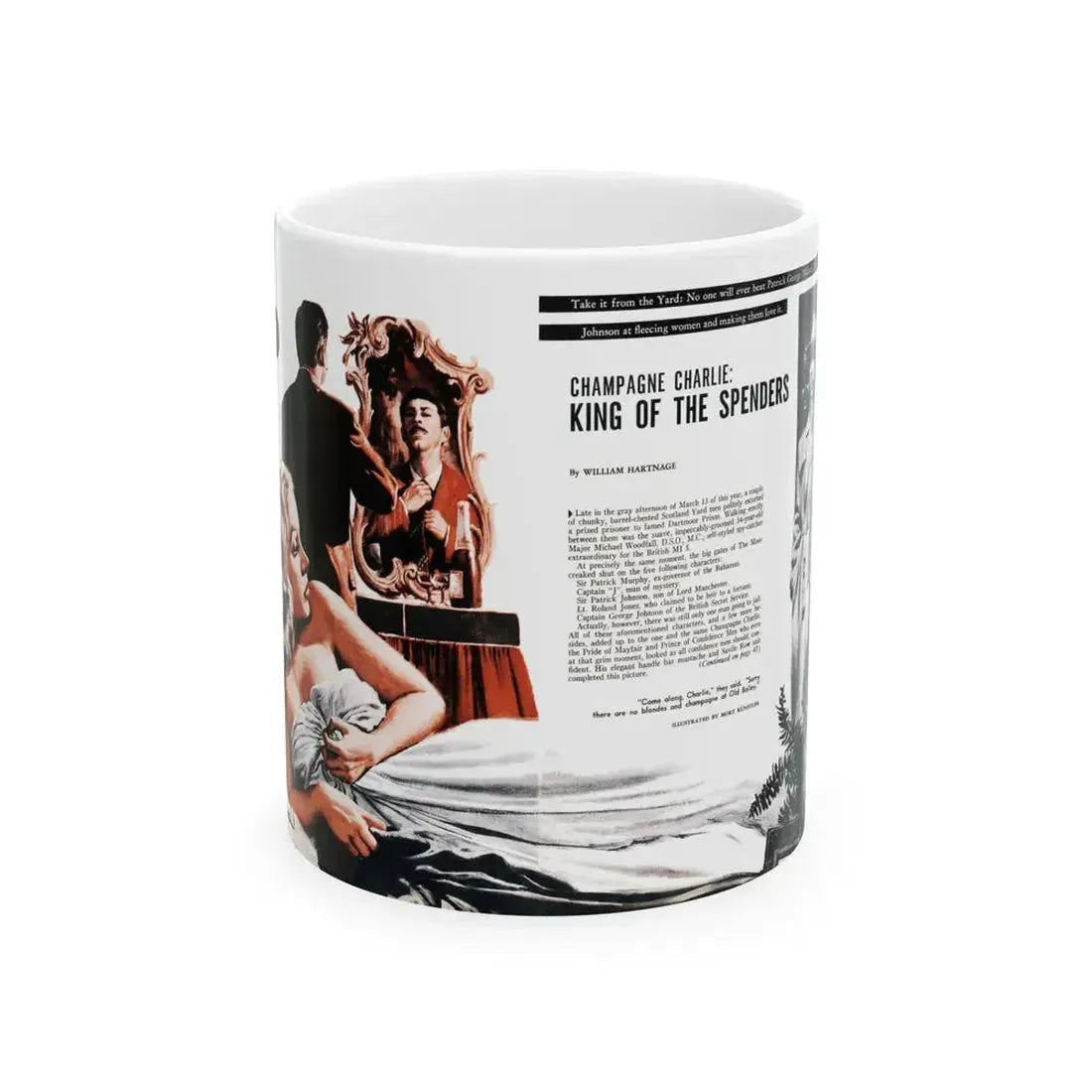 Champagne Charlie - King of the Spenders, Male magazine, September 1956 - White Coffee Mug 11oz - Go Mug Yourself