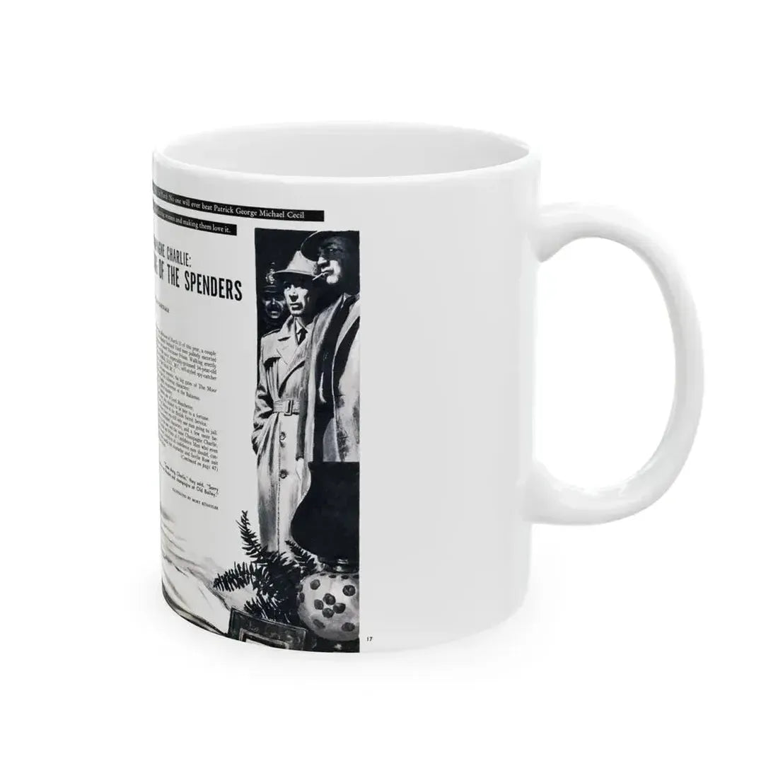 Champagne Charlie - King of the Spenders, Male magazine, September 1956 - White Coffee Mug - Go Mug Yourself