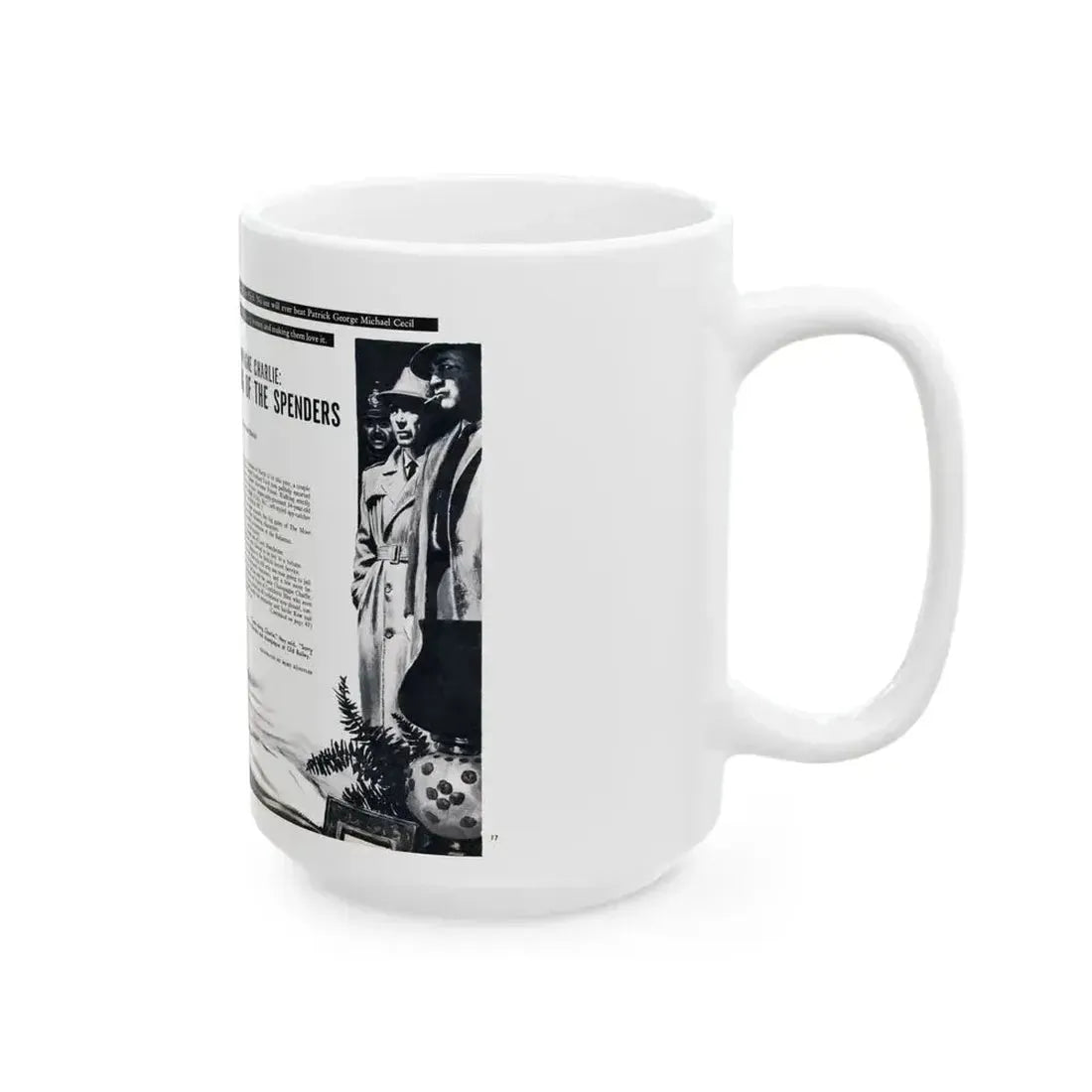 Champagne Charlie - King of the Spenders, Male magazine, September 1956 - White Coffee Mug - Go Mug Yourself