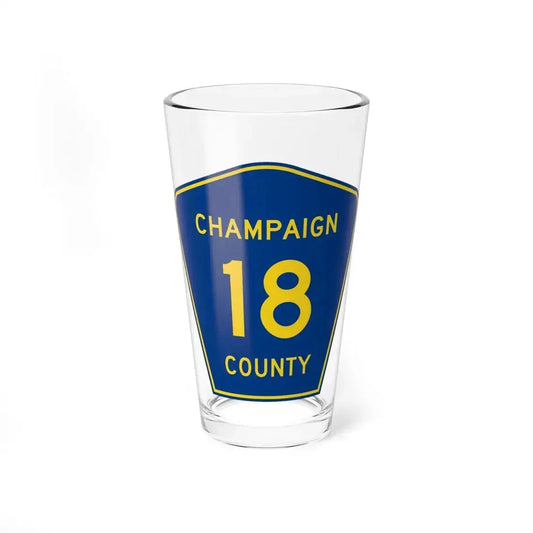 Champaign County 18 (Illinois) (Road Sign) Pint Glass 16oz 16oz - Go Mug Yourself