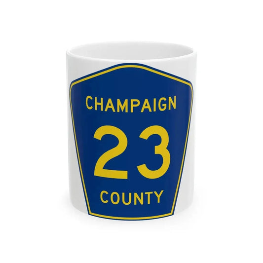 Champaign County 23 (Illinois) (Road Sign) White Coffee Mug 11oz - Go Mug Yourself