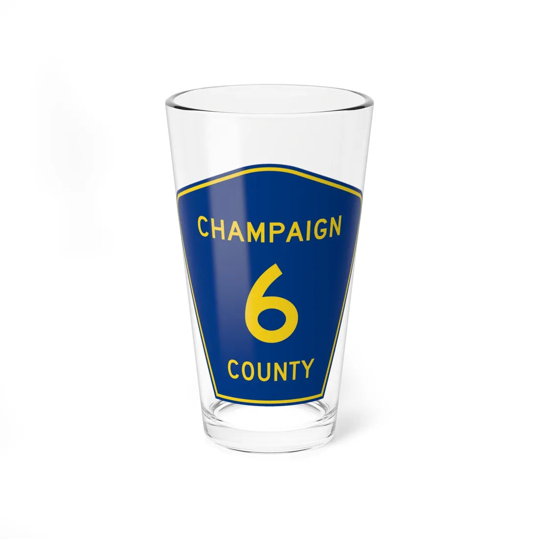 Champaign County 6 (Illinois) (Road Sign) Pint Glss 16oz 16oz - Go Mug Yourself