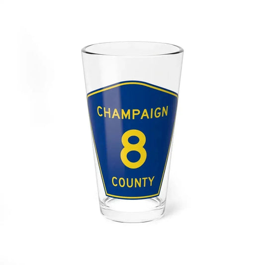 Champaign County 8 (Illinois) (Road Sign) Pint Glass 16oz 16oz - Go Mug Yourself