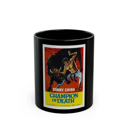 CHAMPION OF DEATH 1975 Movie Poster - Black Coffee Mug 11oz - Go Mug Yourself