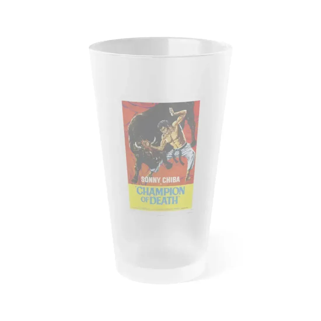 CHAMPION OF DEATH 1975 Movie Poster - Frosted Pint Glass 16oz 16oz Frosted - Go Mug Yourself