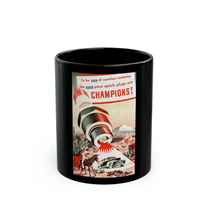 Champion Patented, advertisement, Liberty magazine, June 7, 1941 - Black Coffee Mug 11oz - Go Mug Yourself