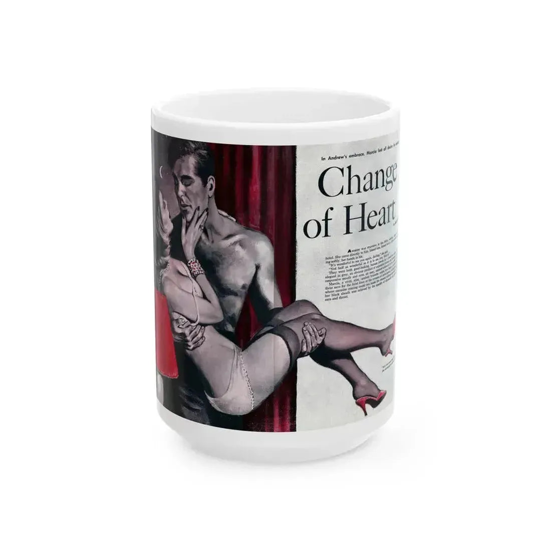 Change of Heart, Adam magazine,  Vol. 6 No. 2, 1961 - White Coffee Mug 15oz - Go Mug Yourself