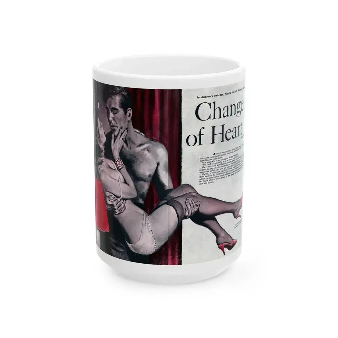 Change of Heart, Adam magazine,  Vol. 6 No. 2, 1961 - White Coffee Mug 15oz - Go Mug Yourself