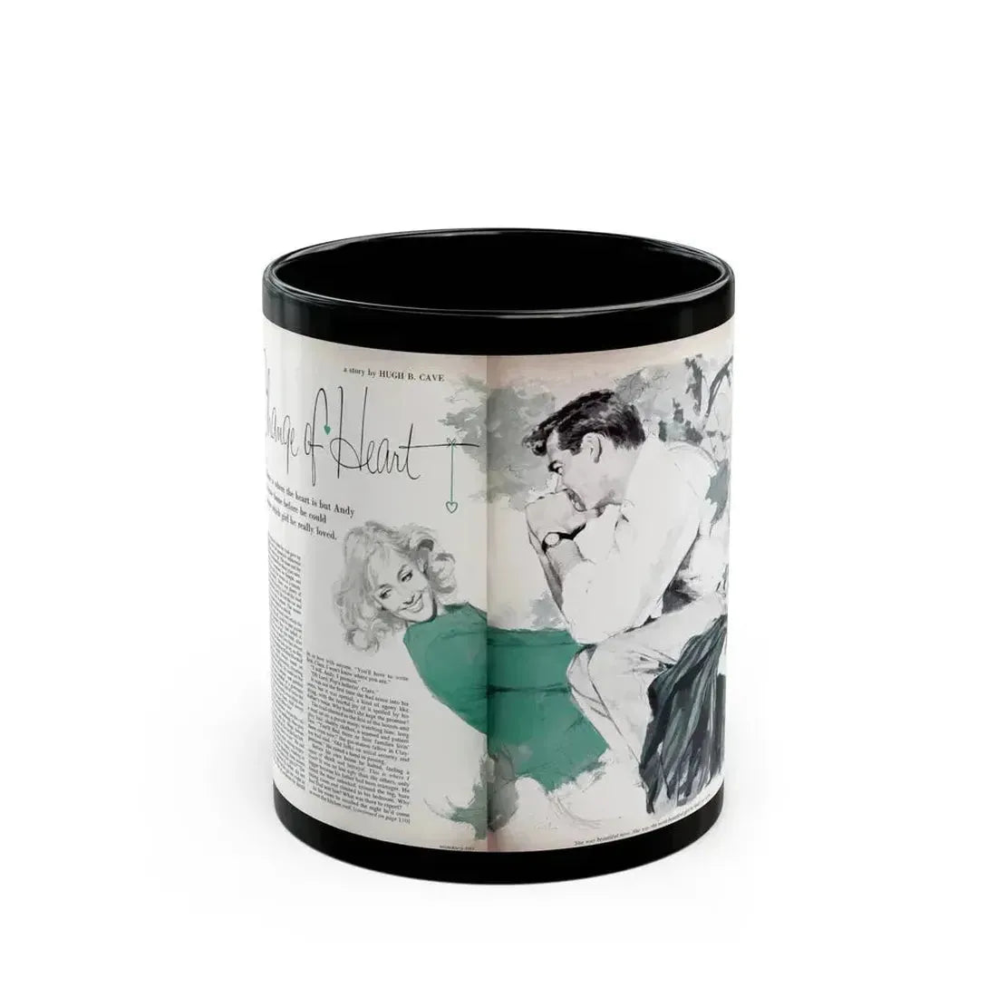 Change of Heart, Woman's Day, April 1959 - Black Coffee Mug 11oz - Go Mug Yourself