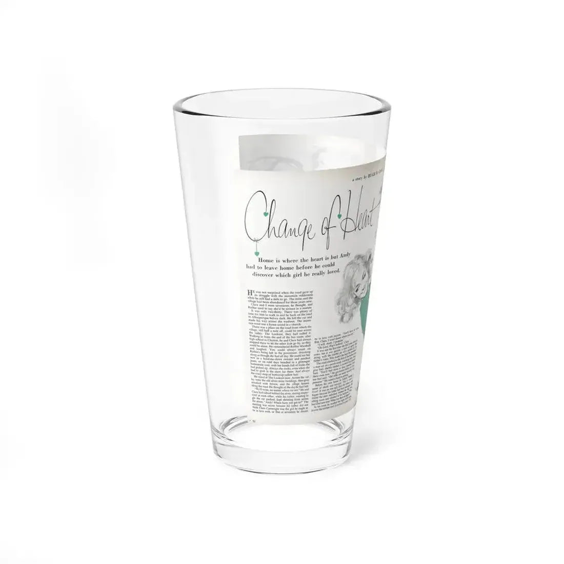 Change of Heart, Woman's Day, April 1959 (Magazine Illustration) Pint Glass 16oz - Go Mug Yourself