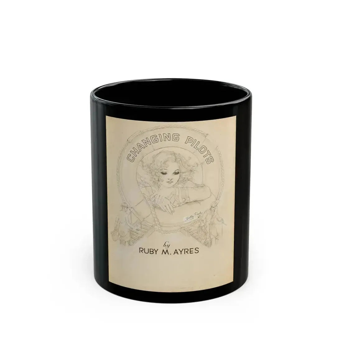 Changing Pilots, All-Story illustration, March 15, 1932 - Black Coffee Mug 11oz - Go Mug Yourself